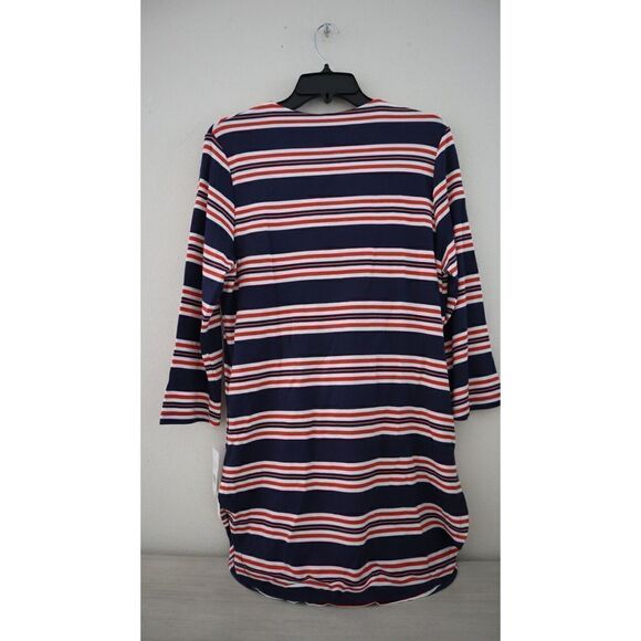 La Blanca LB3ZC55 Women Sz S Blue Sailor Stripe Lace-Up Swim Cover-Up Tunic $103 - Picture 2 of 16